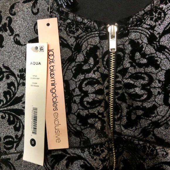 AQUA Sleeveless Dress Blk/Silver Sz S - Picture 8 of 8